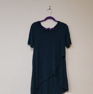 Teal and black striped shirt